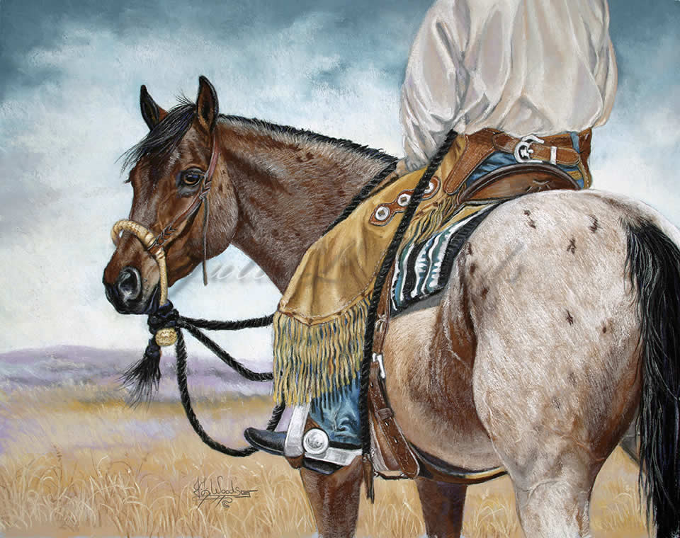 Cowboy & Horse “Looking Back” prints Julie Woods Art